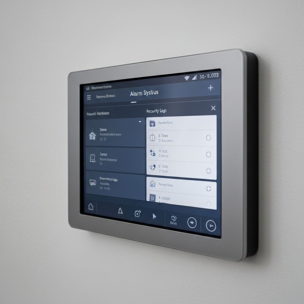 Modern security control panel with touchscreen for St. Louis home and business